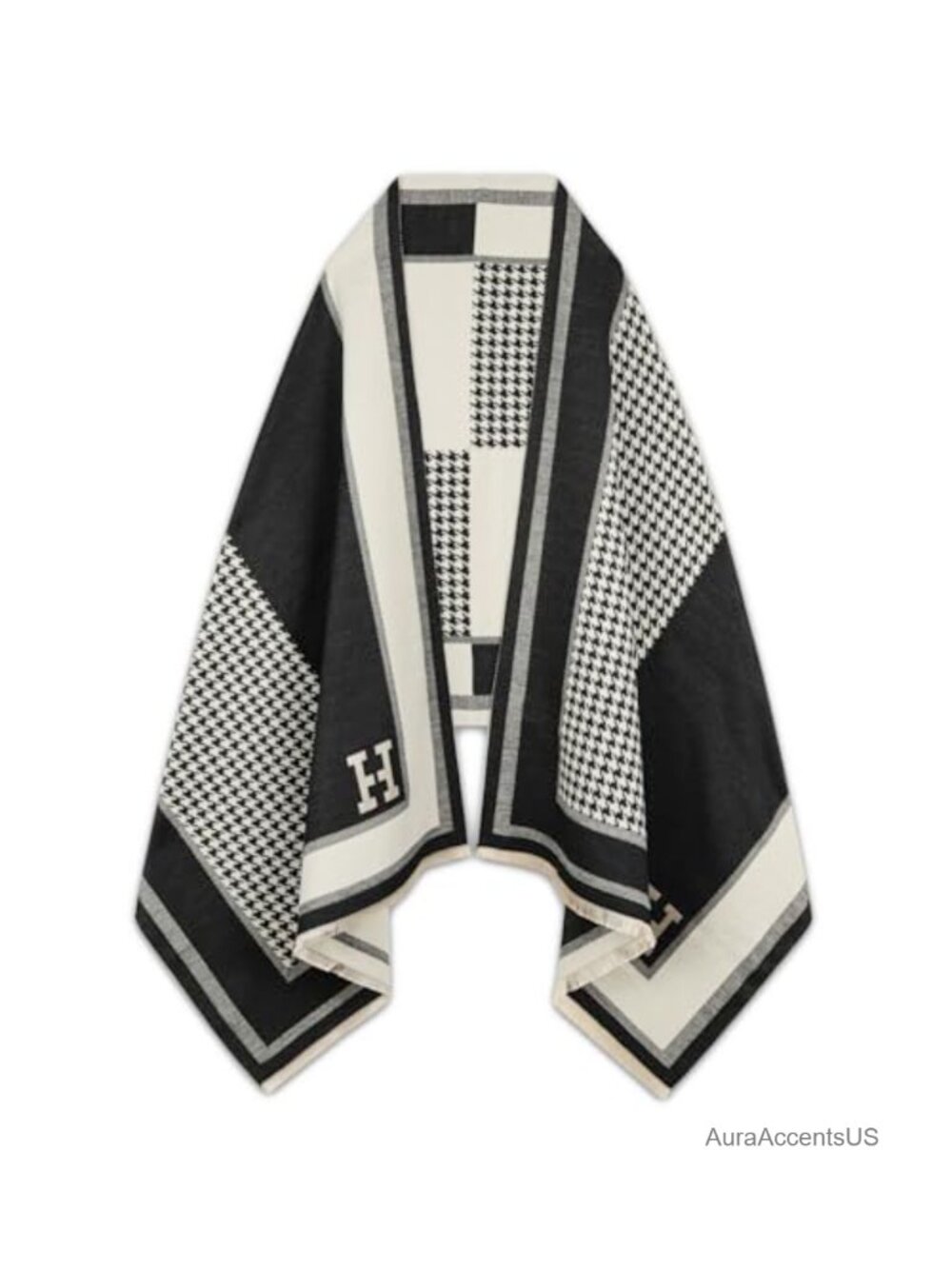 Cashmere Blend Pashmina Shawl Wrap Reversible Winter Poncho Cape